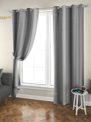 your Monochrome Curves: Abstract Black & White Patterned Curtain