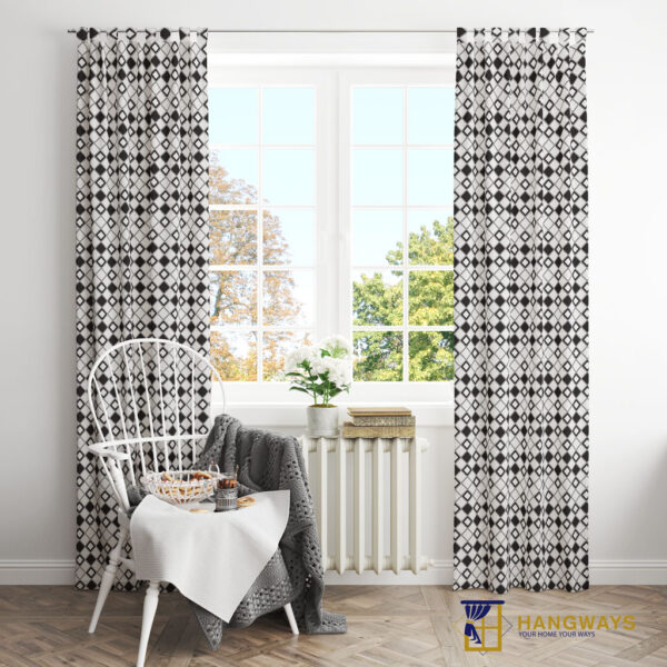 Best Monochrome Tile Pattern Curtains