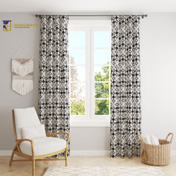 Best Monochrome Tile Pattern Curtains